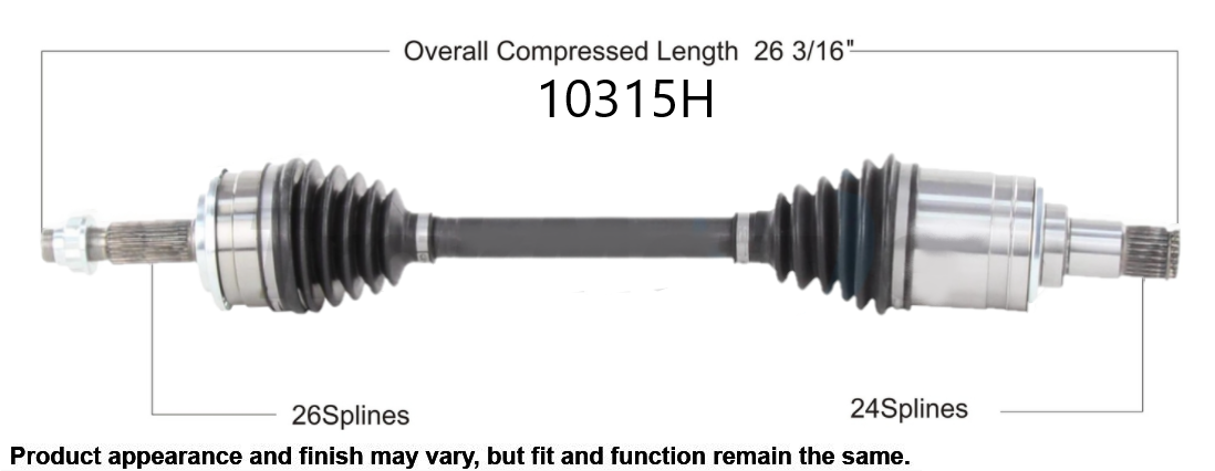 Toyota Tacoma Hybrid front driver side CV drive axle.